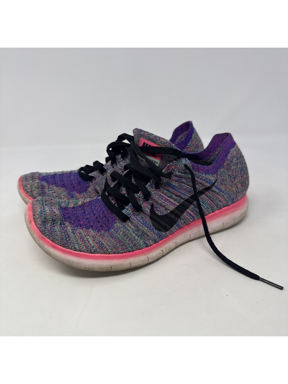 NIKE Women's "Free RUN" Multicolor FlyKnit Athletic Shoes Size 6